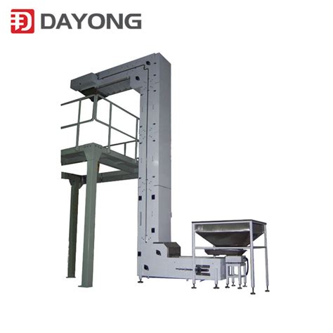 Food Customized Lift Hopper Vertical Bucket Elevator With Conveyor Belt