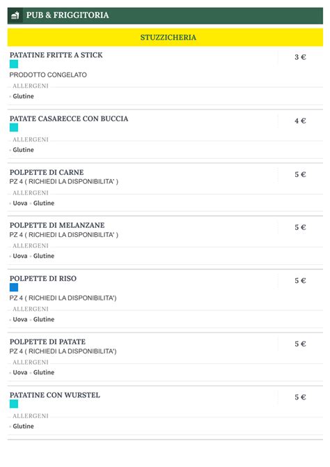 Carte Et Menus Pasta Pub Lamezia Terme Thefork