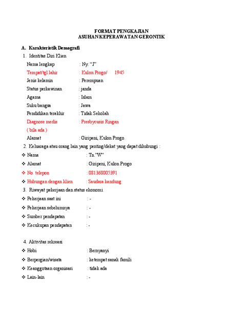 Format Pengkajian Asuhan Keperawatan Gerontik Erfin Wawe