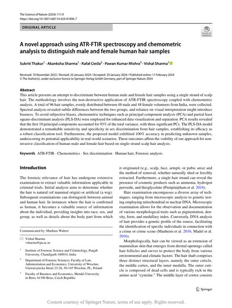 A Novel Approach Using Atr Ftir Spectroscopy And Chemometric Analysis