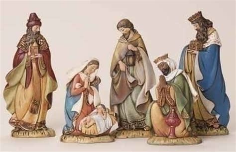 5 Piece Contemporary Nativity Set Slim Pieces Soft Colors 6 To 8