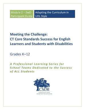 Fillable Online Ctcorestandards Module Swd Adapting The Curriculum In