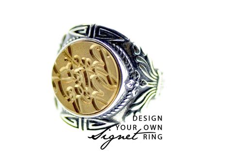 Bespoke Custom Design Your Own Signet Wax Seal Intaglio Ring Backtozero