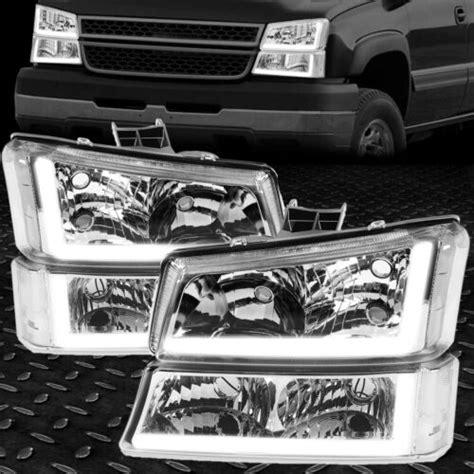 For 03 07 Chevy Silverado Avalanche Led Drl Headlight Bumper Lamps