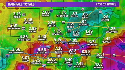 DFW weather: Dallas Fort Worth area flood map, rainfall totals | wfaa.com