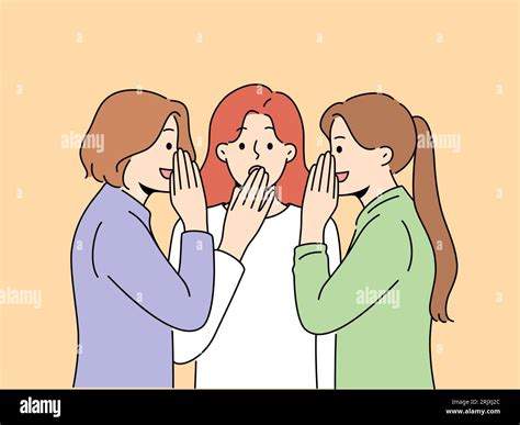 Three Women Gossip And Discuss Latest News Sharing Secrets Or Deepest