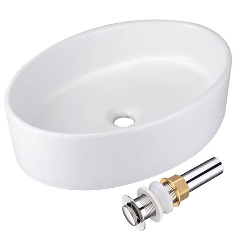 Aquaterior Oval Porcelain Ceramic Bathroom Vessel Sink Basin With