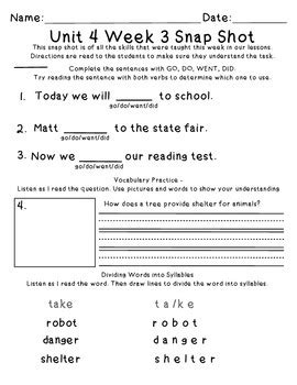 Reading Wonders 1st Grade Unit 4 Week 3 Weekly Assessment By McCrone Love