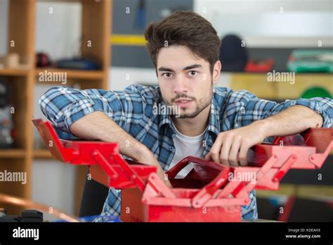 Man With Toolbox Stock Photo Alamy