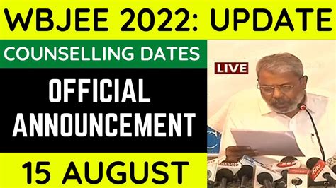 Official Announcement Important Dates Wbjee Wbjee