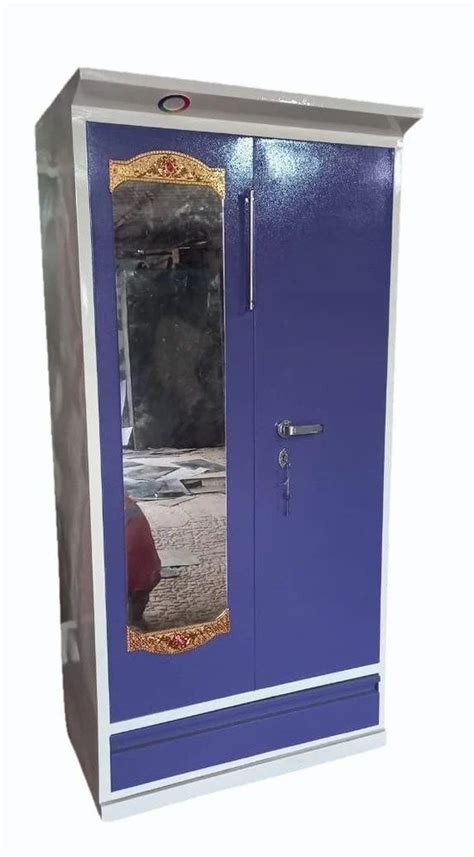 Door With Locker Blue Mild Steel Mirror Almirah Shelves At Rs