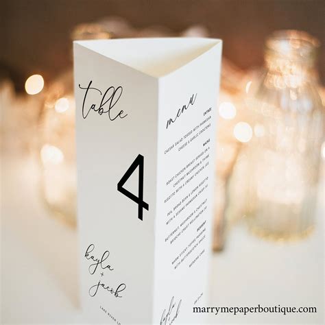 Elegant Wedding Trifold Table Number Template Modern Etsy In 2022