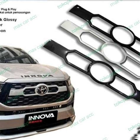 Promo Cover Grill Bumper Depan Innova Zenix 2022 2023 2024 Carbon Hitam