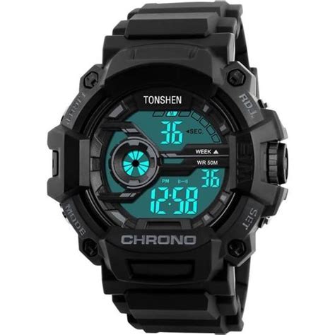 Outdoor Sport Tactique Militaire Led Digital Montres Bracelet Hommes