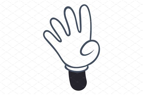 Cartoon Hand Showing Four Fingers Vector Graphics Creative Market