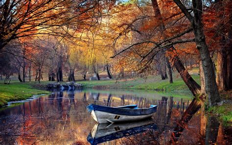 Pond Autumn Park Wallpapers Wallpaper Cave