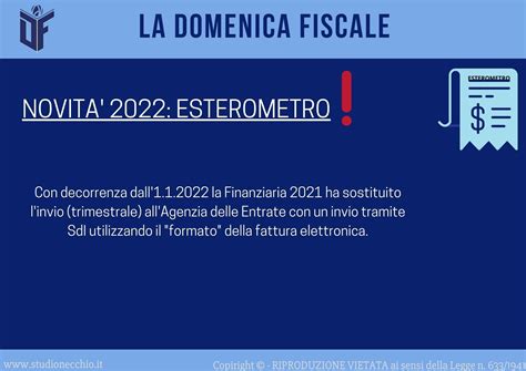 La Domenica Fiscale Novit Esterometro Studio Necchio