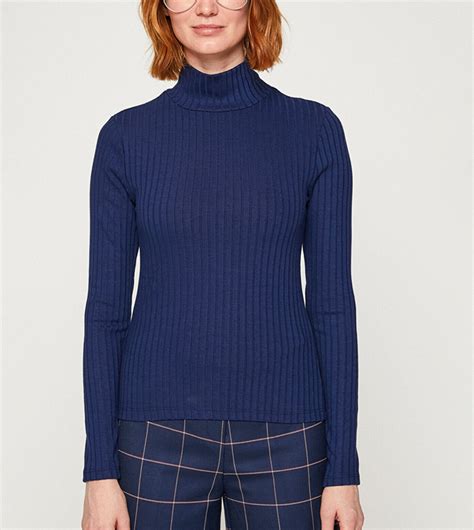 Buy Koton Solid Turtleneck Sweater In NAVY BLUE 6thStreet UAE