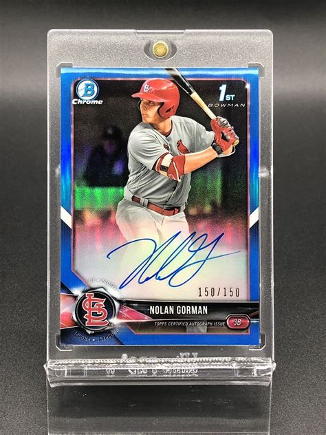 Yahoo オークション Nolan Gorman 2018 Bowman Draft Chrome Blue Re