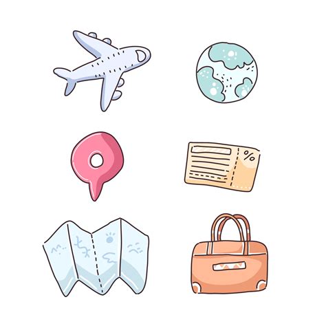 Items For Travel In Cartoon Character Vector 2921622 Vector Art At Vecteezy