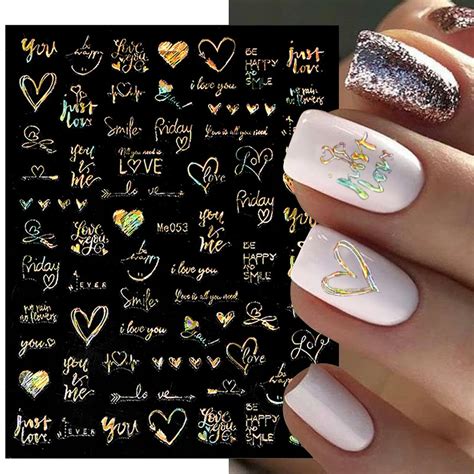 3D Laser Cora O Carta Etiqueta Do Prego Nail Art Decora O Flor Estrela