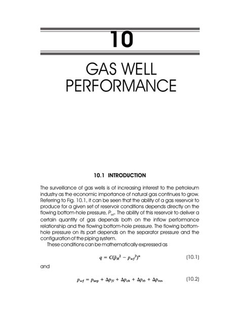 CHAPTER 10 Gas Well Performance | PDF | Gases | Pressure