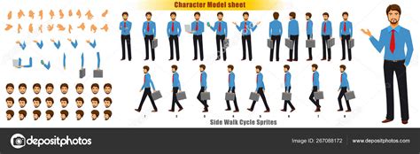 Police Character Model Sheet With Walk Cycle Animation Sequence Premium