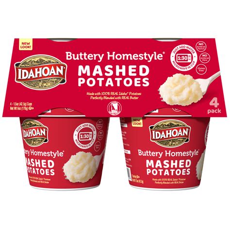 Idahoan Buttery Homestyle® Mashed Potatoes Cup 15oz Pack Of 4 Or 24