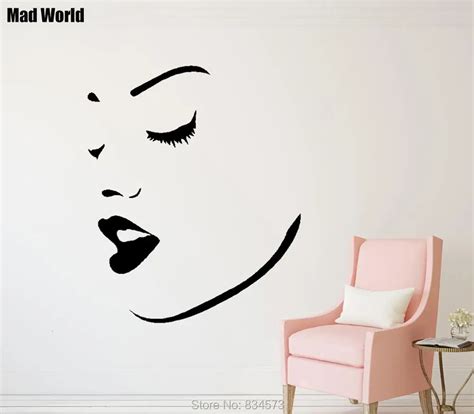 Perfect Sexy Girl Women Face Lips Makeup Spa Wall Art Stickers Wall