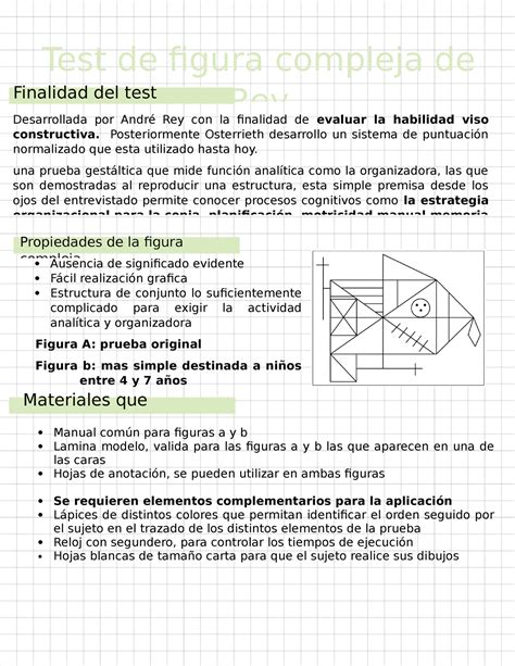 Test de figura compleja de rey Manual común para figuras a y b Lamina