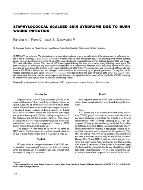 Pdf 7 Staphylococcal Scalded Skin Syndrome Due To Burn Dokumen Tips