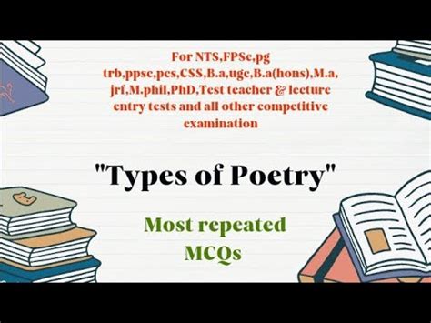 Part Mcqs Types Of Poetry Studyadmirers Youtube