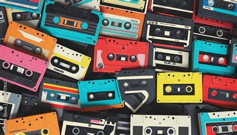 Vintage Music Cassettes 3d Render Retro Dj Sound Tape 1980s Rave Party Stereo Mix Old School