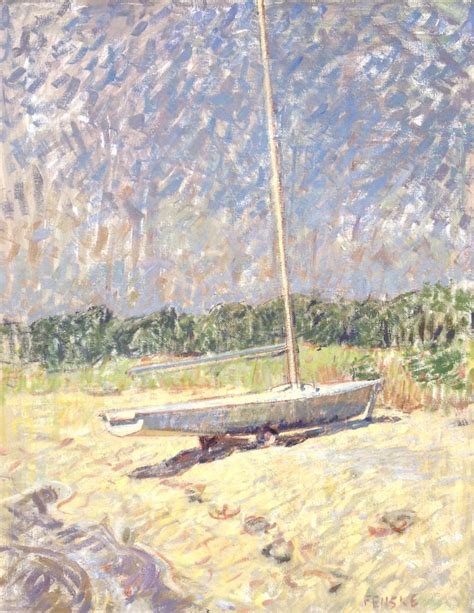 Ben Fenske Sailboat Contemporary Impressionist Oil Painting Of Boat