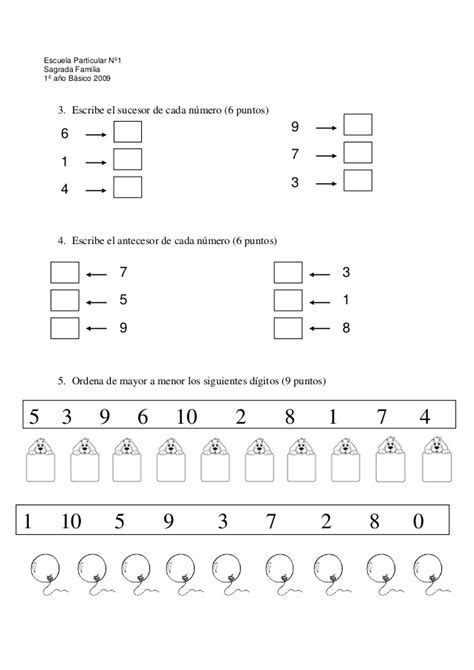 Actividades Para Trabajar Los Numeros Del Al En Actividades De
