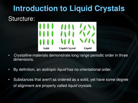 PPT - Liquid Crystals : Structure, Properties and Applications ...