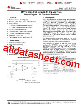 LMV611MGX NOPB Datasheet PDF Texas Instruments