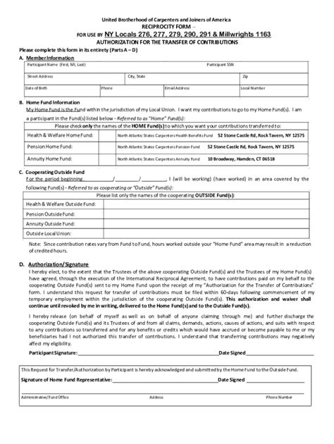 Fillable Online Reciprocity Forms Transfer Of Benefits Fax Email Print Pdffiller