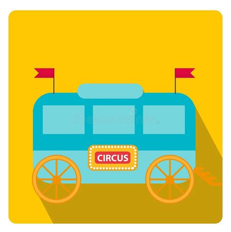 Icono Plano Del Vector Del Remolque Del Circo Ilustración del Vector