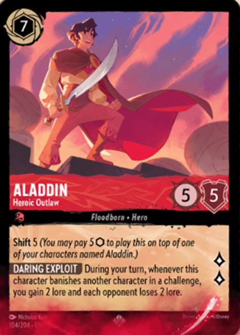 Aladdin Heroic Outlaw Lorcana Card Details Lorcana Player