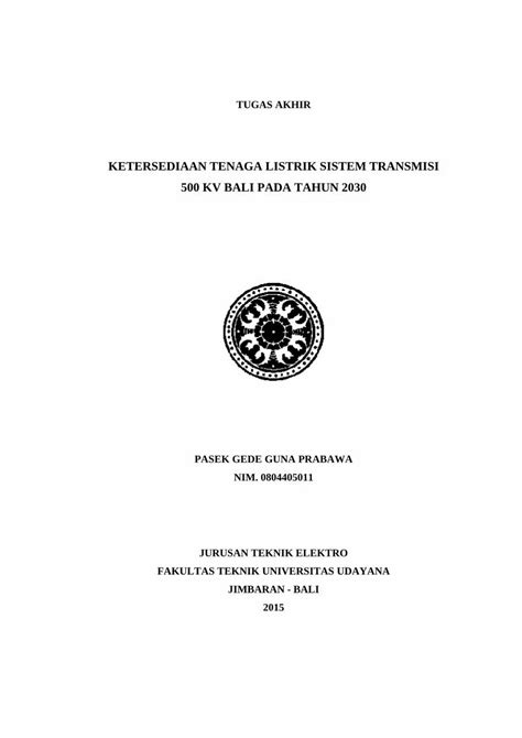 Pdf Ketersediaan Tenaga Listrik Sistem Transmisi Halaman