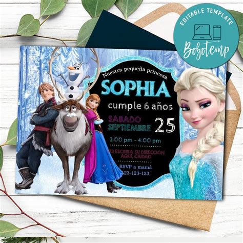 Invitaciones De Elsa Frozen Para Editar Createpartylabels