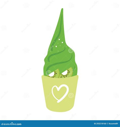 Dibujo A Mano Dibujos Animados Kiwi Helado Ilustraci N Del Vector