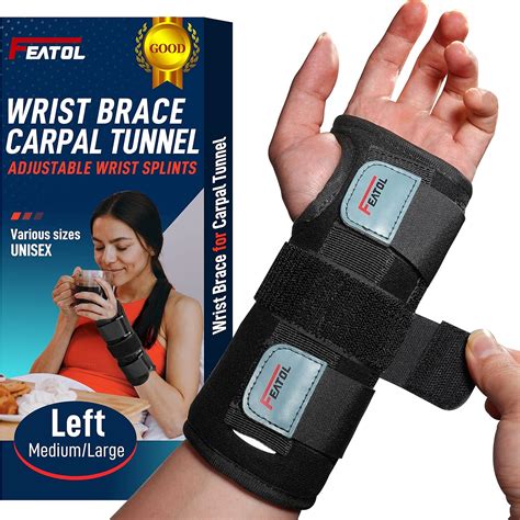 Featol Adjustable Wrist Support Brace With Splints For Carpal Tunnel