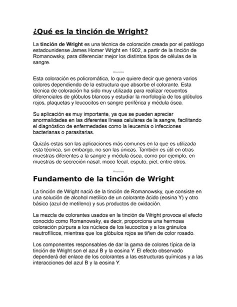 Qué es la tinción de Wright Qué es la tinción de Wright La tinción