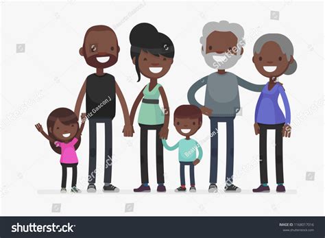 Cute Families Isolated Vector Illustration Stock Vector Royalty Free