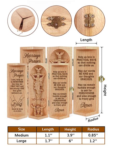 The Marriage Prayer Personalized Openable Wooden Cylinder Sculpture