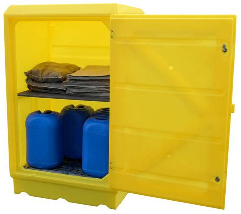 Psc5 Lockable Coshh Cabinet And Shelf 100 Litre Bund Sump