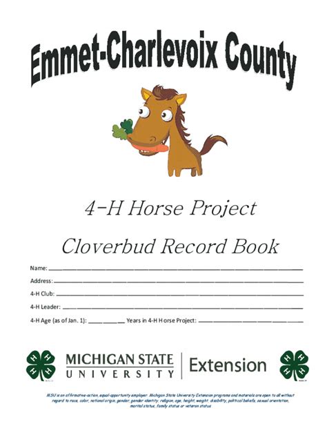 Fillable Online Florida 4 H Horse Project Record Book Ufifas