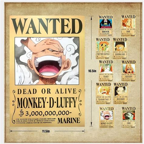 Poster Affiche One Piece Manga Luffy Zoro Sanji Chopers Nami Poster